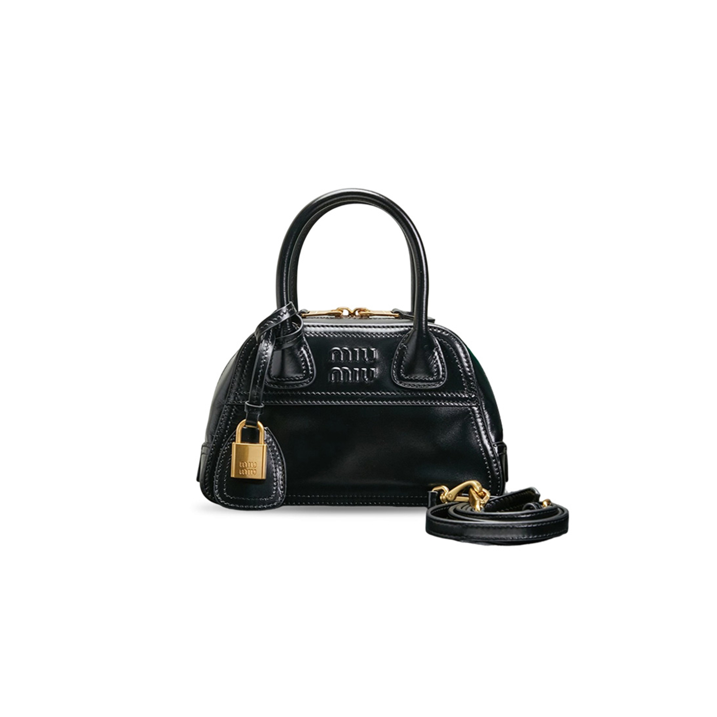 MIU MIU VIVANT SHINY LEATHER MINI BAG 5BP104 (21*13*7.5cm)